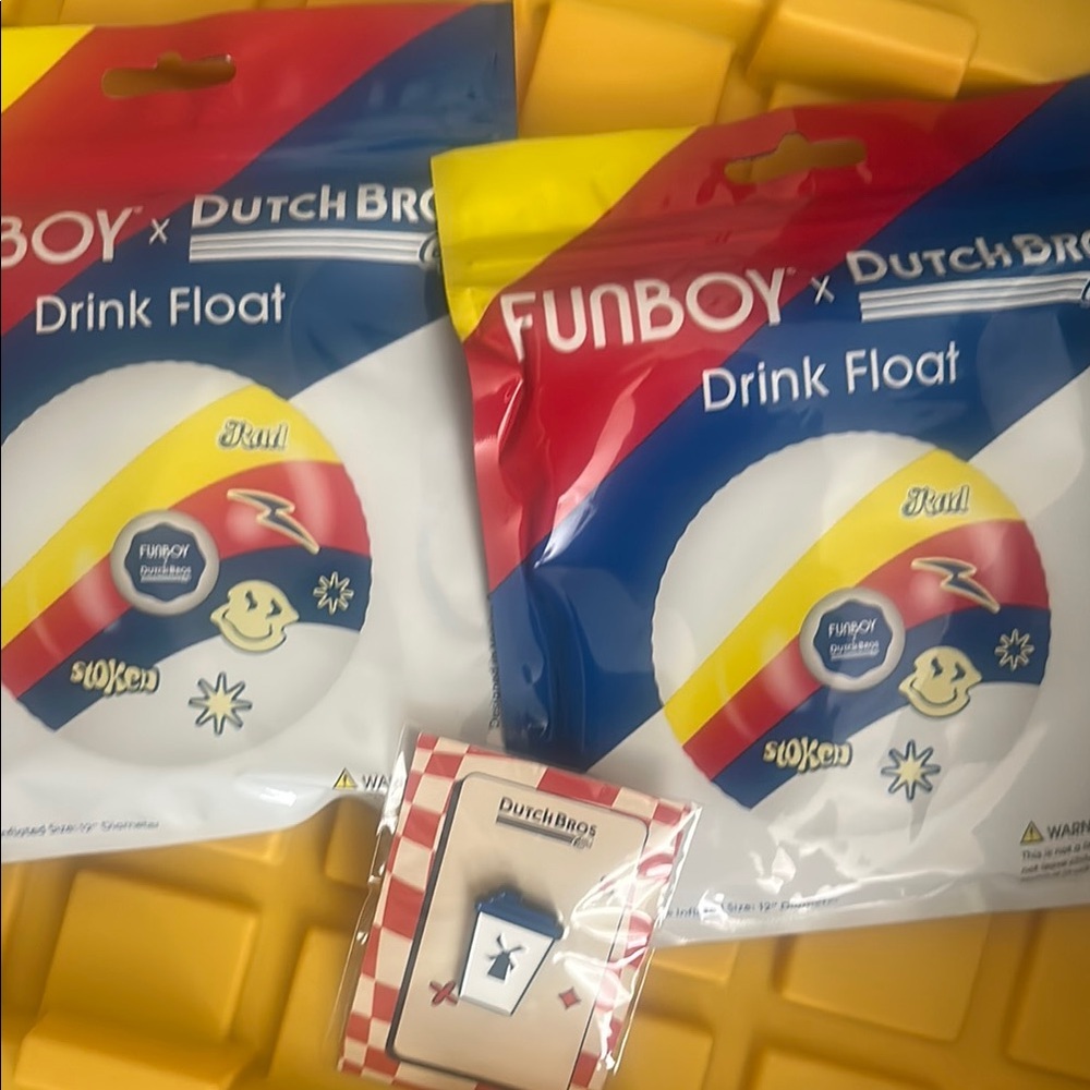 Dutch Bros Red and Blue Party Favors Drink Floats